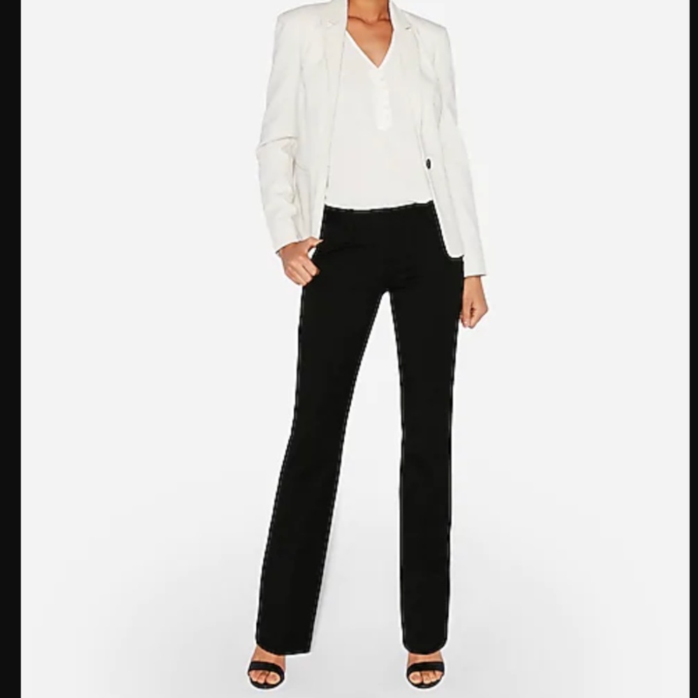 Express Editor Barely Boot Black Pants 6R EUC